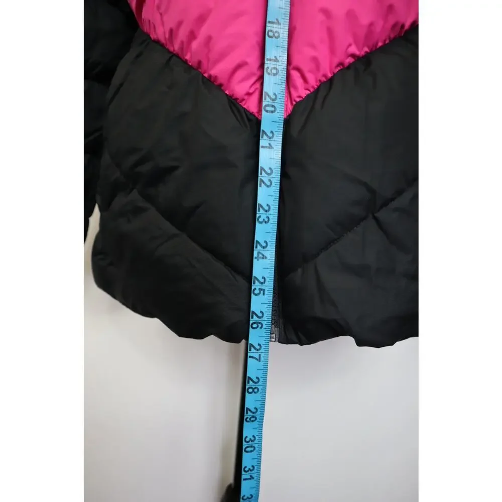 Columbia Girls Black‎ and Pink Waterproof Hooded Puffer Jacket Size XL